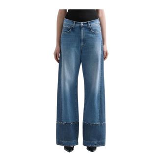 Replay Tejano Wa545 Wide Jeans - female - Replay - Wide Jeans - Blue - W26 L30 - Jeans