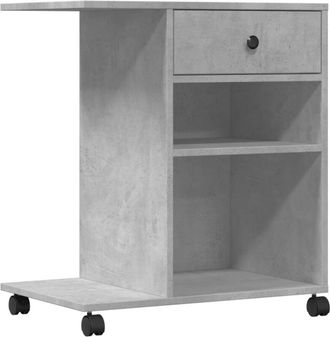 vidaXL Vidaxl - Soporte Para Impresora Con Ruedas Gris Hormig&oacute;n 60x40x68,5 Cm