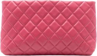 Chanel Pre-owned Gevatte Lamsvacht Clutch - Dames - Vintage Clutch - Roze - ONE Size - Vintage