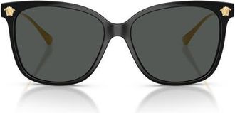 Versace 57mm Square Sunglasses in Black /Dark Grey at Nordstrom