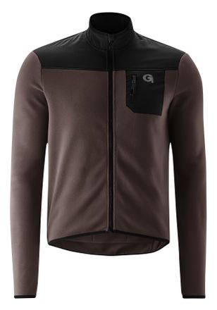 Gonso Radtrikot GONSO Adventure Jersey Fleece M, Herren, Gr. XXL, braun (dunkelbraun), 100% Polyester (Recycelt), hoch geschlossener Ausschnitt, Trikots Rad