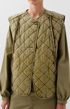 Scalpers Quilted Vest in Khaki at Nordstrom, Size Large Eu