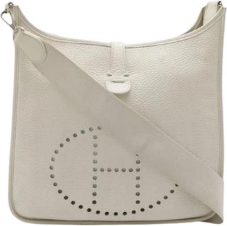 Herm&egrave;s Pre-owned Evelyne Schoudertas - Dames - Vintage Schoudertas - Beige - ONE Size - Leer - Vintage