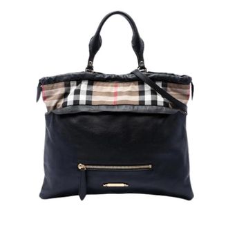 Burberry Pre-owned Tote Bags, female, Black, Size: ONE SIZE Pre-owned Big Crush Satchel