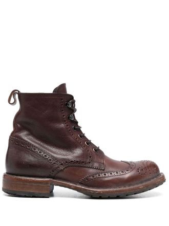 Moma brogue-detail ankle boots - women - Calf Leather/Calf Leather/Calf Leather - 35.5 - Brown