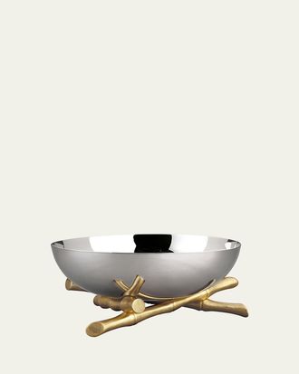 L'OBJET Bambou 24K Gold-Plated Bowl, 12 Round