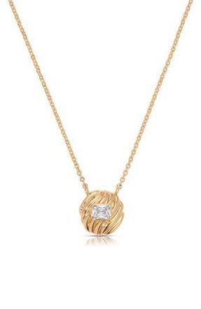 Ettika Textured Baguette Disc Necklace in Gold at Nordstrom Rack