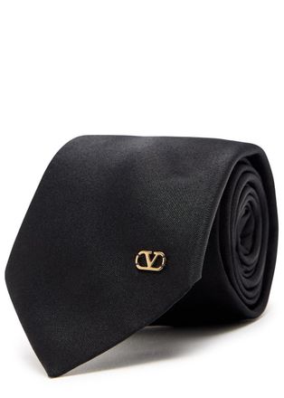 Valentino Garavani Vlogo Silk tie - Black - One Size