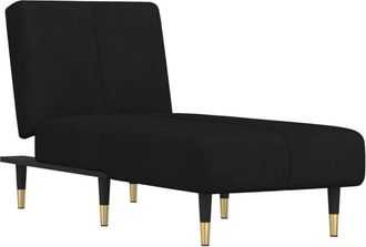 vidaXL Sofá diván de terciopelo negro Vidaxl