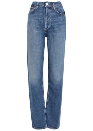 A Gold E Agolde 90s Pinch Waist Long Straight-leg Jeans - Indigo - 29 (W29 / UK12 / M)