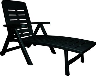Dmora Dmora Chaise Longue De Jardin Pliante &Agrave; Roulettes, Solarium, Made In Italy, 72x189x96, Couleur Verte