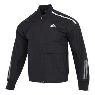 adidas Mens adidas Th Bom Wvjkt Sports Stripe Casual Woven Jacket Black HM5161