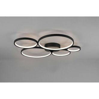 Trio Leuchten Rondo Plaf&oacute;n 5 C&iacute;rculos Led Regulable Negro L59 Cm Trio Lighting