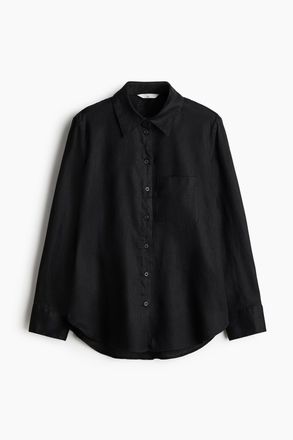 H&M Leinenbluse - Schwarz