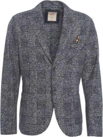 Bob Textured Grey Single-Breasted Blazer With Tailored Fit