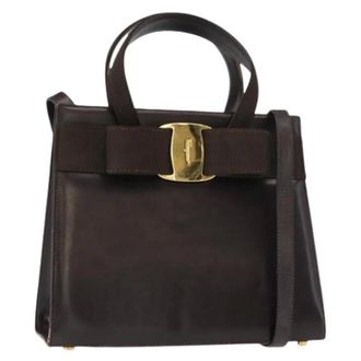 Ferragamo Pre-owned Handbags, female, Brown, Size: ONE SIZE Pre-owned Handbag