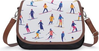 Generic Skiing Sports Womens Crossbody Bag Fashion Shoulder Handbags Message Tote Bag with Adjustable Strap