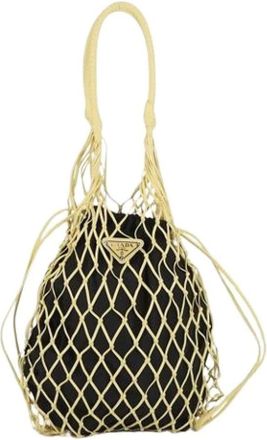 Prada Pre-owned Vintage Mesh Tote Bag - Dames - Vintage Shopper - Geel - ONE Size - Vintage