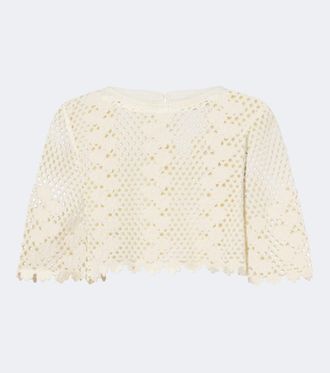 Poss&eacute; Saskia cropped crochet cotton top
