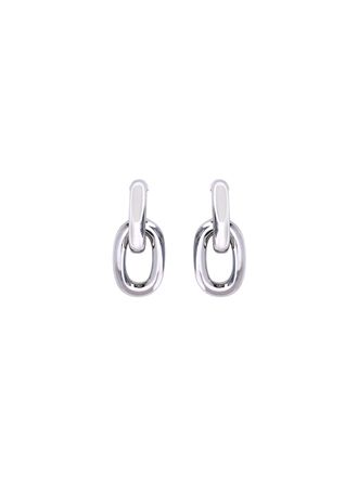 Paco Rabanne Womens Double Xl Link Earrings Silver General Resin
