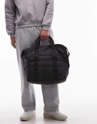 Rains Borsa weekender imbottita piccola nera-Nero