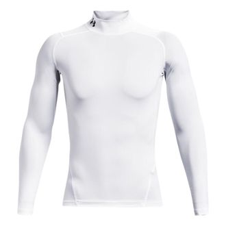 Under Armour HeatGear Compression Mock T-Shirt White Black 1369606-100