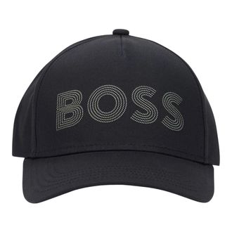 HUGO BOSS Katoenen keperpet Cap met logodetail - Heren - Petten - Zwart - ONE Size - Katoen - Accessoires