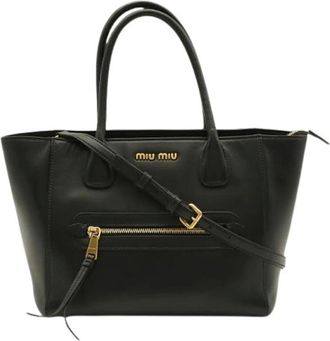 Miu Miu Pre-owned Madras Leather 2way Bag - - Pre-owned - Donna - Nero - ONE SIZE