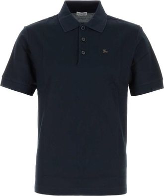 Burberry Navy Blue Logo Polos