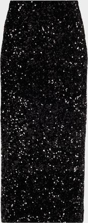 Vince Sequined Velvet Midi Skirt