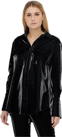 Federica Tosi Alledaagse t-Overhemd - Dames - Casual Overhemden - Zwart - S - Polyester - Overhemden