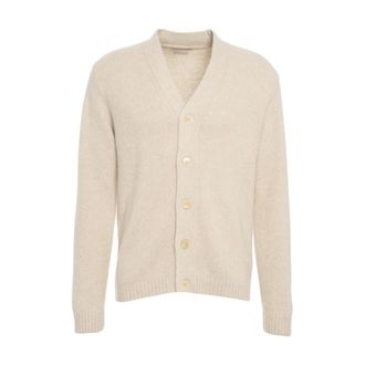 Daniele Fiesoli Cashmere Knitwear, male, Beige, Size: L Beige Cashmere Cardigan Knitwear Aw25