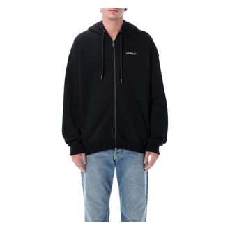 Off-white Zip-throughs, male, Black, Size: XL Half Arrow Skate Zip Hoodie