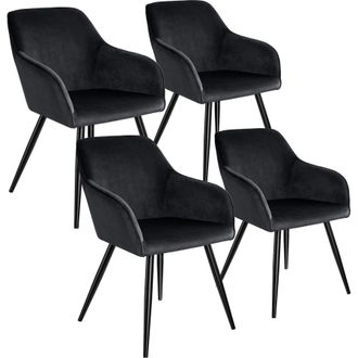 TecTake Dining Chair Marilyn Set Of 4 - Black | Size: 4 Pack