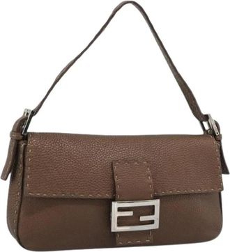 Fendi Pre-owned Vintage Leren Schoudertas - Dames - Vintage Schoudertas - Bruin - ONE Size - Leer - Vintage