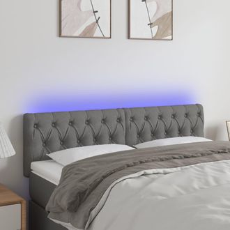 vidaXL Cabecero Con Led De Tela Gris Oscuro 144x7x78/88 Cm Vidaxl