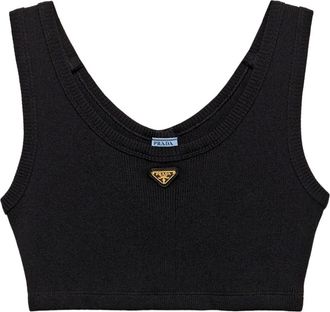 Prada Triangle-Logo Tank Top - Womens - Spandex/Elastane/Viscose/Polyamide