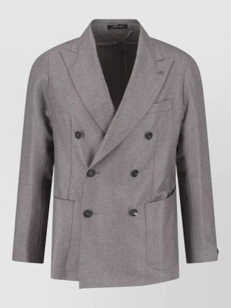 Tagliatore double breasted blazer notch lapel buttons