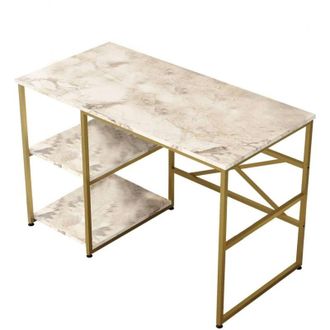 Dmora Escritorio Scorpius, 2 Estantes, 60x120x75h cm dorado