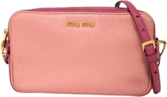 Miu Miu Pre-owned Cross Body Bags, female, Pink, Size: ONE SIZE Pre-owned Leather Shoulder Bag