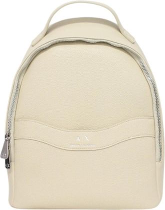 A|X Armani Exchange Damesrugzak van imitatieleer met voorvak - Dames - Rugzakken - Beige - ONE Size - Leer - Tassen