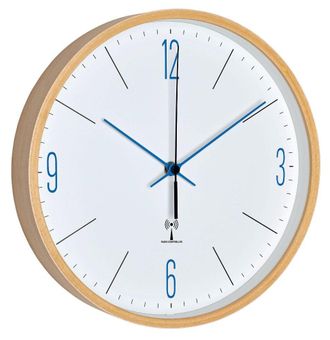 TFA Tfa - Dostmann Reloj De Pared, Madera, Blanco/azul, 25.5 X 4.5 X 25.5 Cm