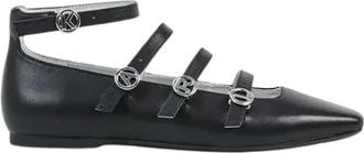 Karl Lagerfeld Konnie Ballerinas - Dames - Ballerinas - Zwart - 40 EU - Leer - Schoenen