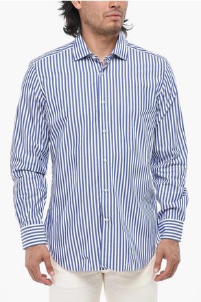 Laboratorio del Carmine Awning-Striped Cotton Shirt MODIGLIANI With French Collar size 41