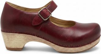 Dansko Womens Lilah Mary Jane Heeled Clog In Red