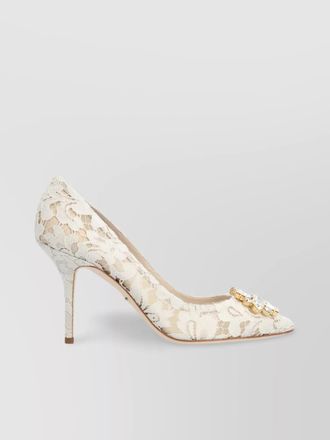 Dolce & Gabbana embellished lace overlay pointed toe stiletto