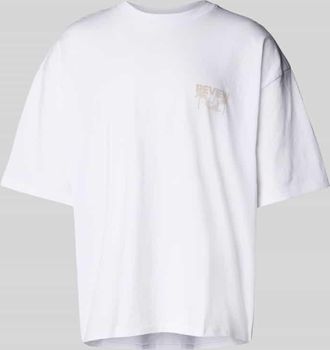Review Oversized T-Shirt mit Label-Print in Weiss, Gr&ouml;&szlig;e XS