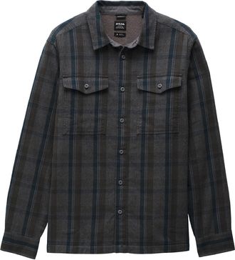 Prana Mens Copper Skies Lined Flannel Shirt Gray S