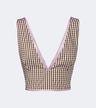 Valentino Gingham cotton crop top