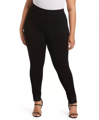 Rafaella Plus Size Comfort Fit Seamed Back Legging Pants In Black